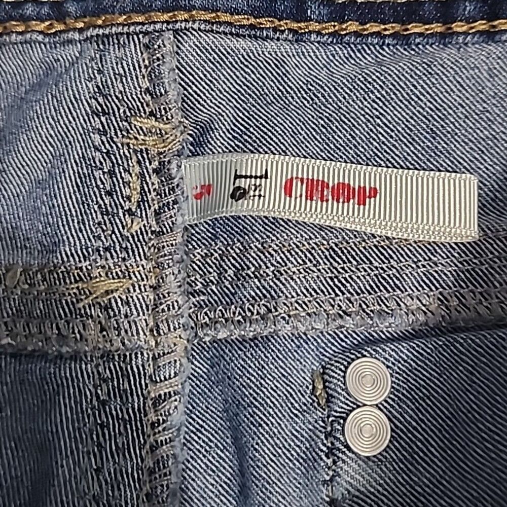 1st Kiss Denim Capri Jeans Womens Juniors Size 5 Blue Cropped Pockets Casual - Picture 9 of 14
